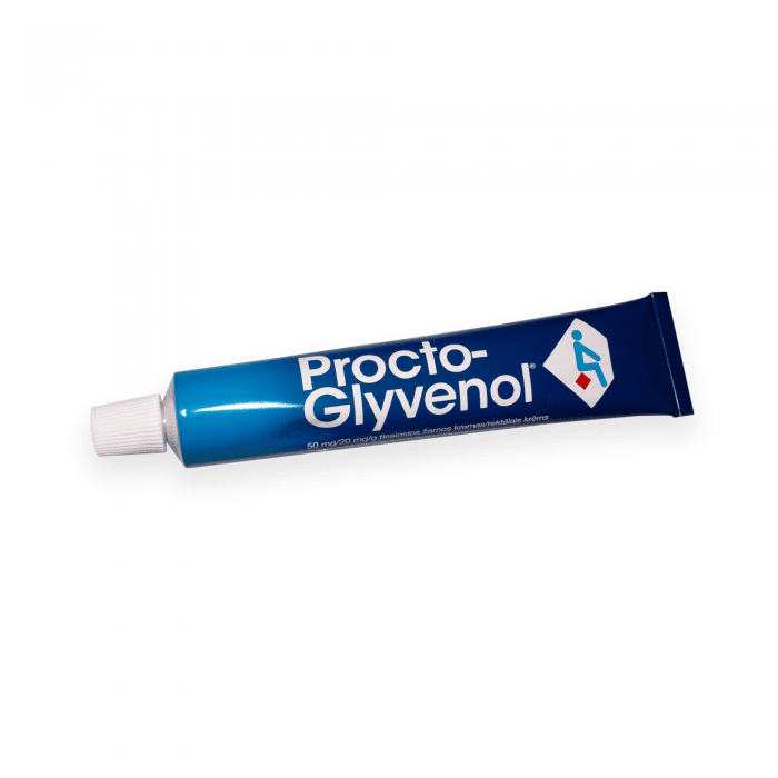 Procto-Glyvenol 50 mg/20 mg/g tiesiosios žarnos kremas 30 g 