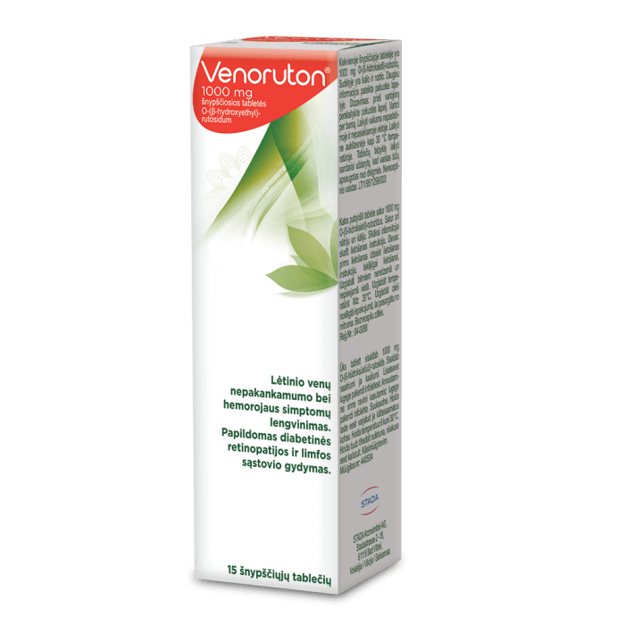 Venoruton 1000 mg šnypščiosios tabletės N15