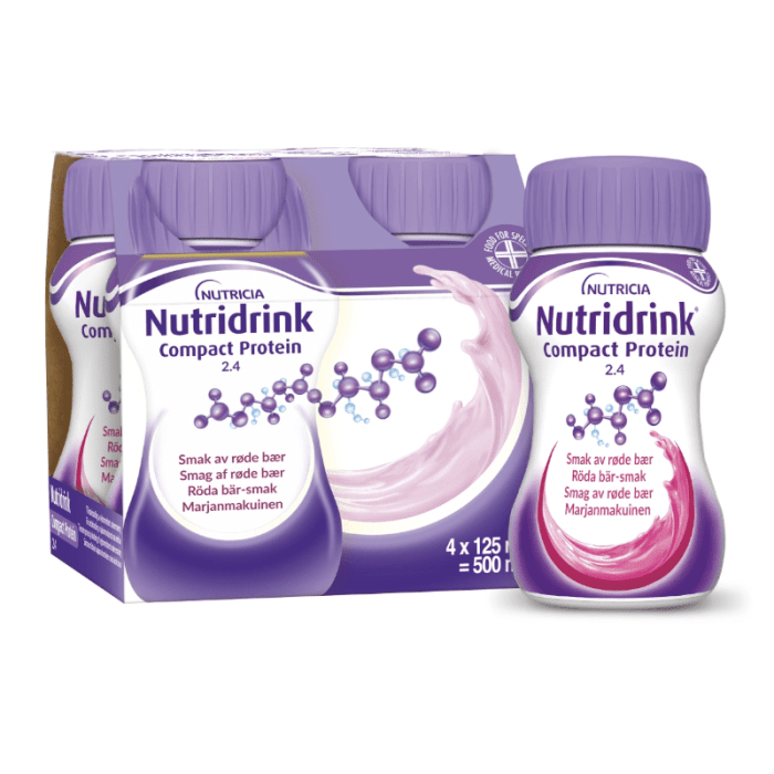 NUTRIDRINK Compact Protein miško uogų skonio, 4X125ML