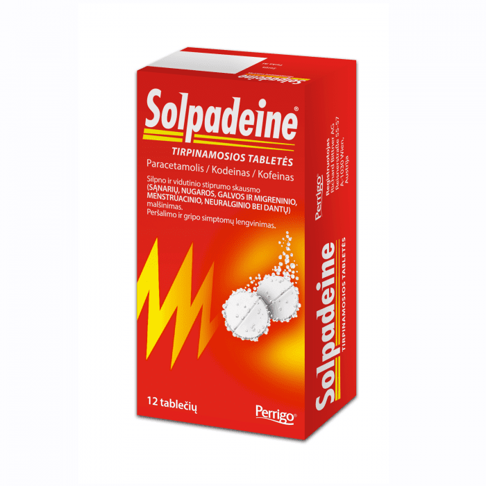 SOLPADEINE tirpinamosios tabletės 500 mg/8 mg/30 mg N12