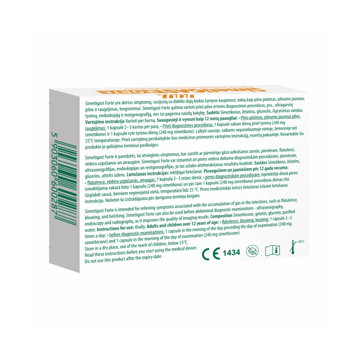 Simetigast Forte 240 mg kapsulės N10