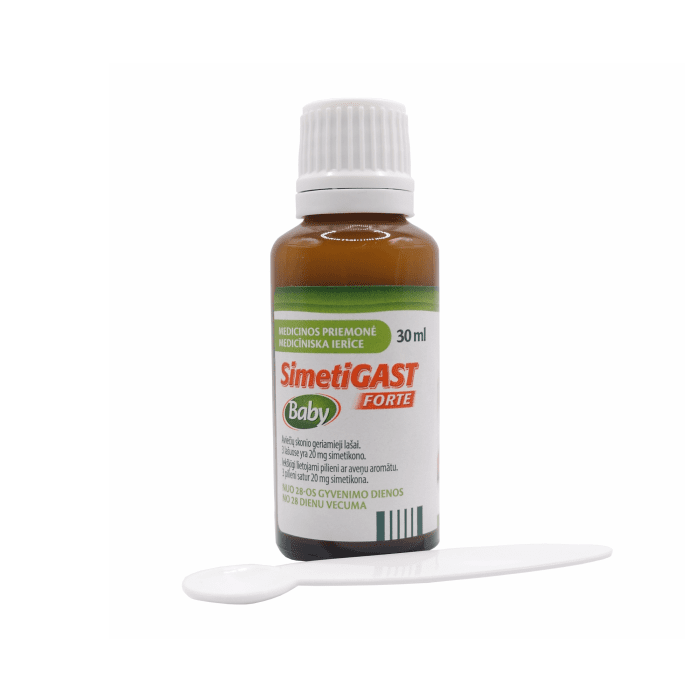 Simetigast Forte Baby aviečių skonio geriamieji lašai 30 ml