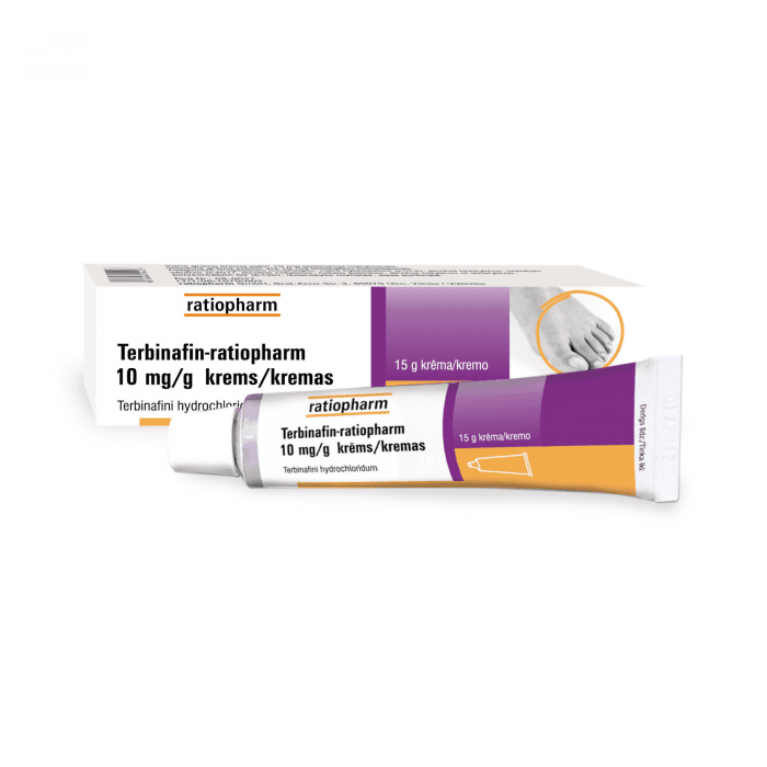 Terbinafin-ratiopharm 10 mg/g kremas 15 g