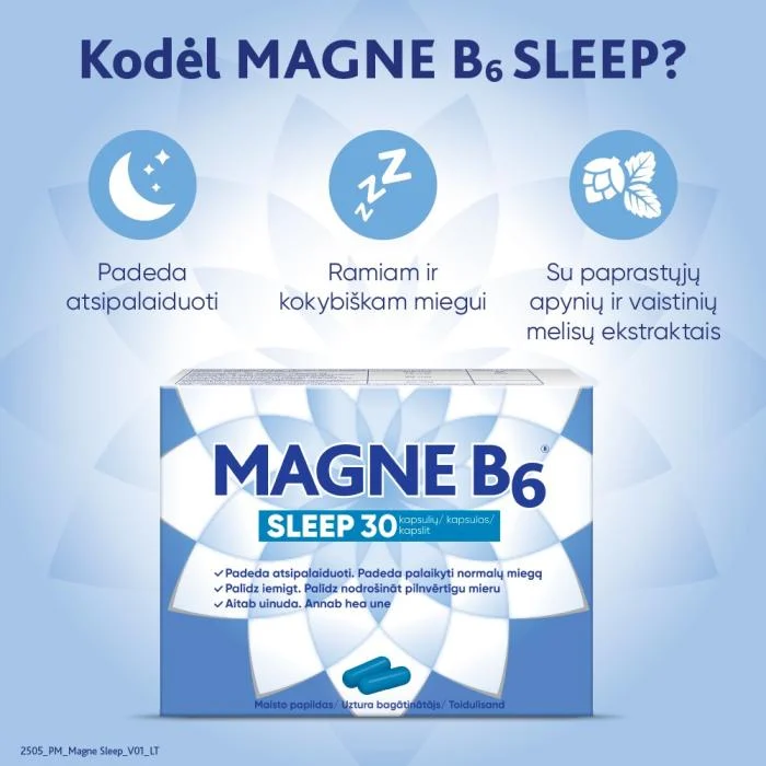 MAGNE B6 Sleep kapsulės N30