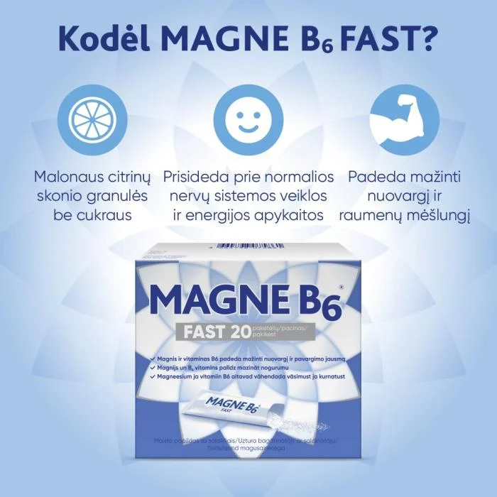 MAGNE B6 Fast vienadoziai paketėliai N20