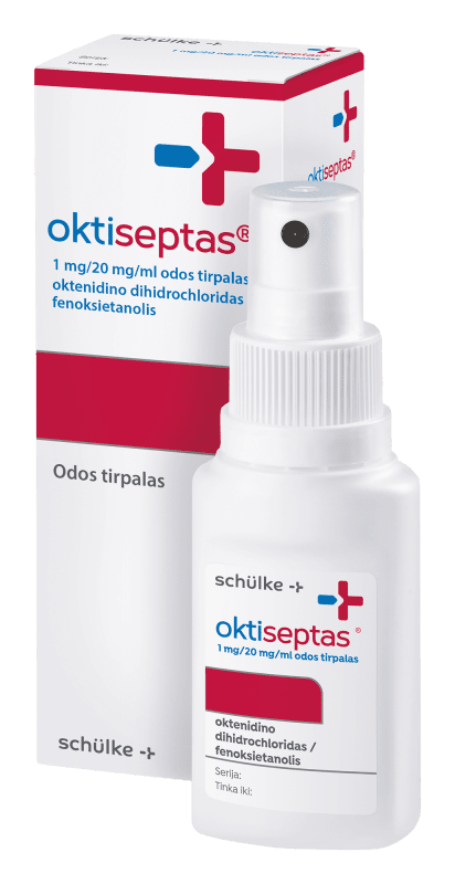 OKTISEPTAS 1 mg/20 mg/ml odos tirpalas 50 ml