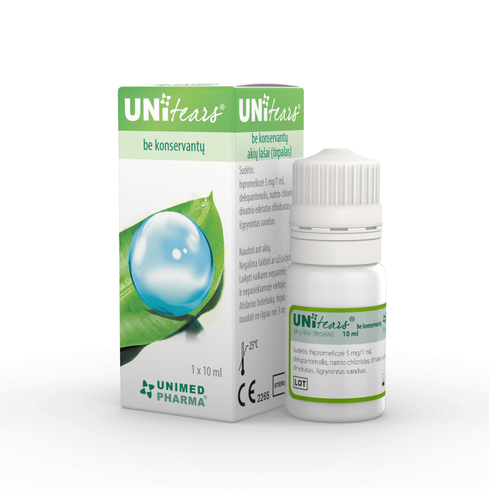 UNITEARS Akių lašai (tirpalas), be konservantų 10 ml