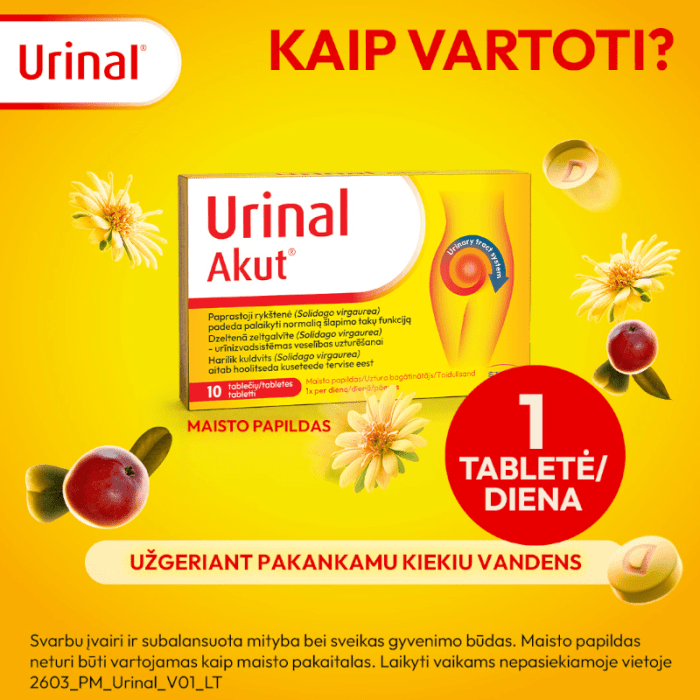Urinal Akut tabletės, N10