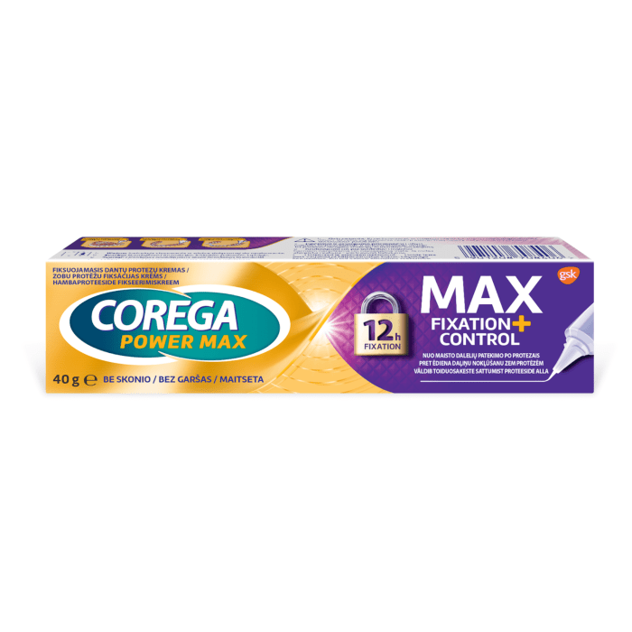 COREGA fiksuojamasis dantų protezų kremas Power Max 40 g