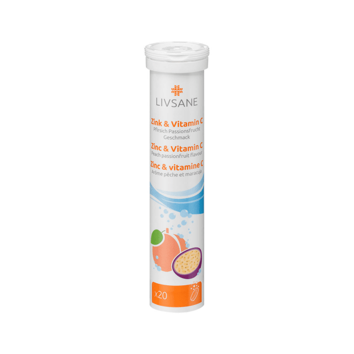LIVSANE cinko ir Vitamino C šnypščiosios tabletės N20