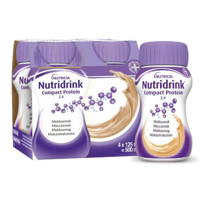NUTRIDRINK Compact Protein moka kavos skonio, 4x125ML