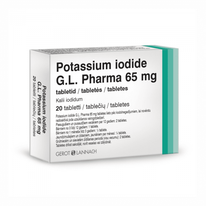 Potassium iodide G.L. Pharma 65 mg tabletės N20
