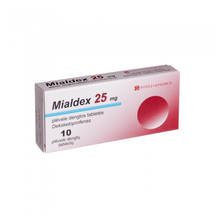 MIALDEX 25 mg plevele dengtos tabletės N10