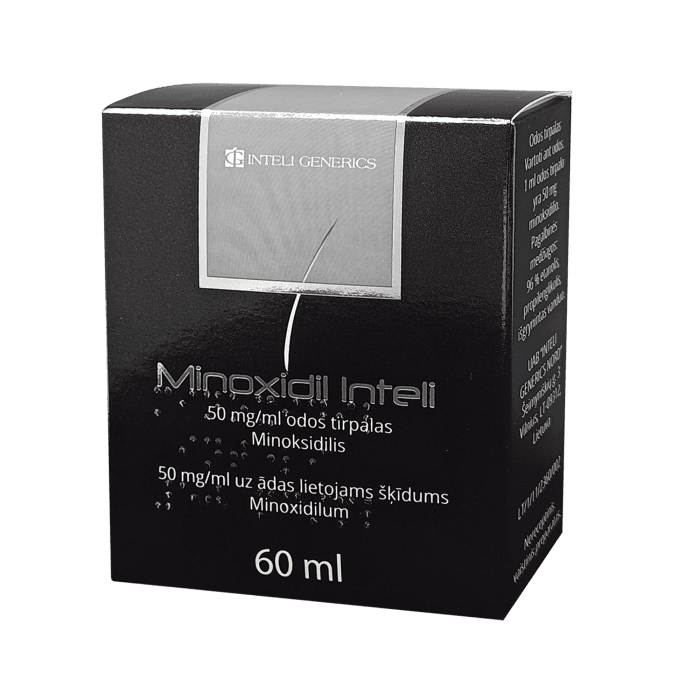 MINOXIDIL INTELI 50 mg/ml odos tirpalas 60 ml
