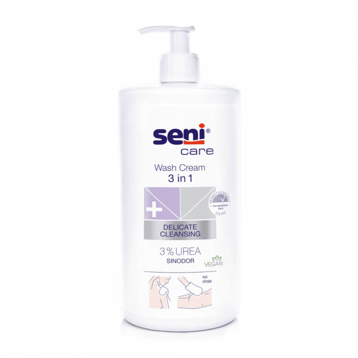 SENI Care kremas valomasis 3in1 su šlapalu 1000ml