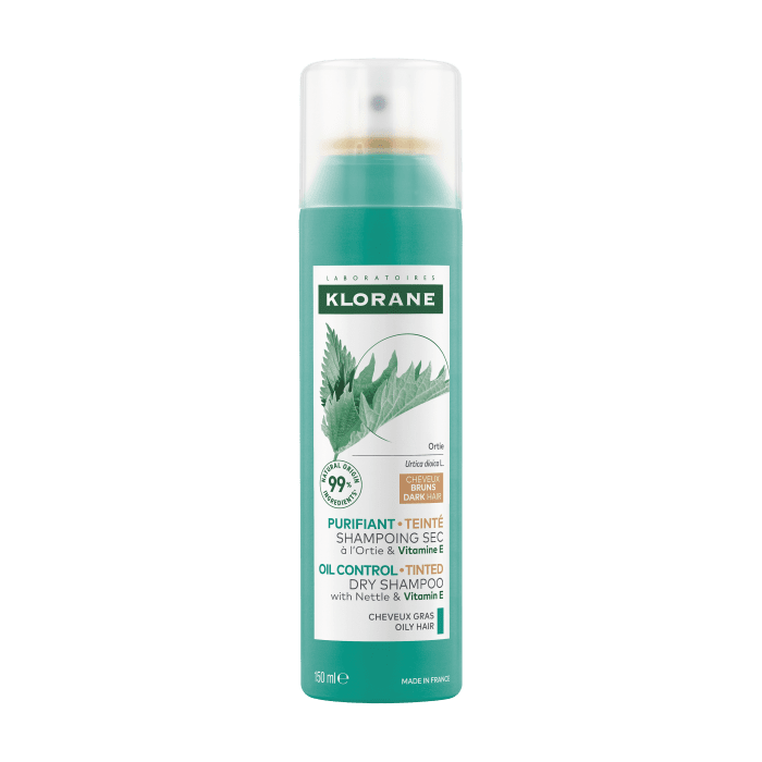 KLORANE sausas šampūnas su dilgelėmis plaukams, 150 ml