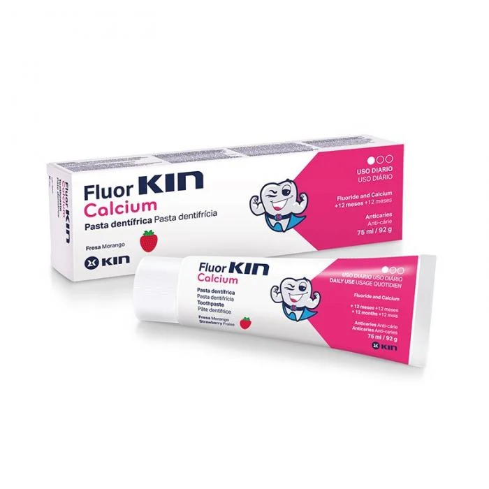 KIN dantų pasta vaikams FLUOR CALCIUM 75 ml