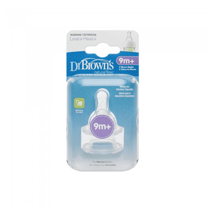 DR. BROWN'S žindukai siauro kaklelio buteliukams 9+ mėn., N2