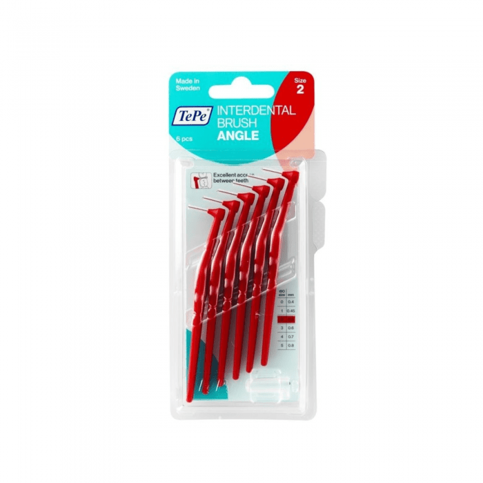 TePe raudoni tarpdančių šepetėliai Angle 0,5 mm, N6