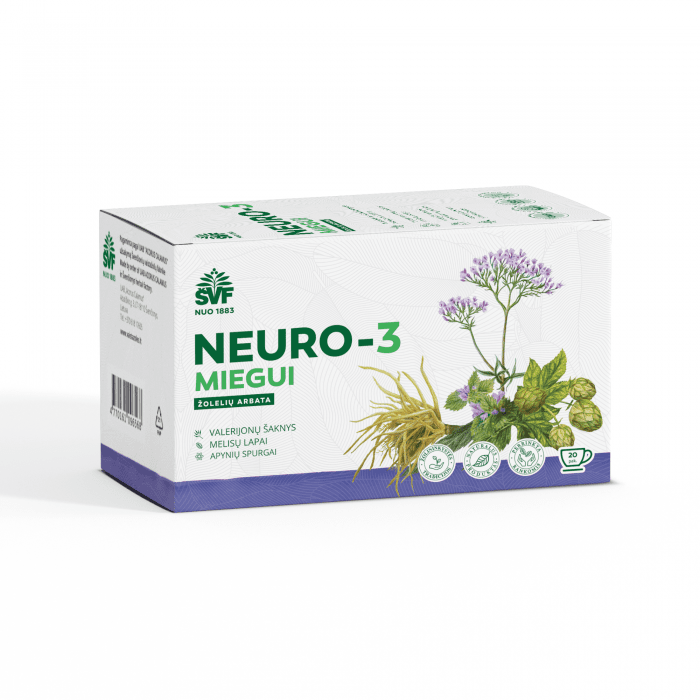 ŠVENČIONIŲ VAISTAŽOLĖS miegui NEURO-3, žolelių arbata, 1,5 g x 20 vnt.
