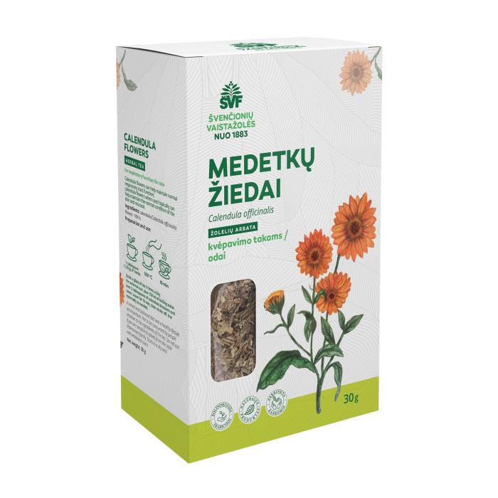 ŠVENČIONIŲ VAISTAŽOLĖS MEDETKŲ ŽIEDAI, žolelių arbata, 30 g