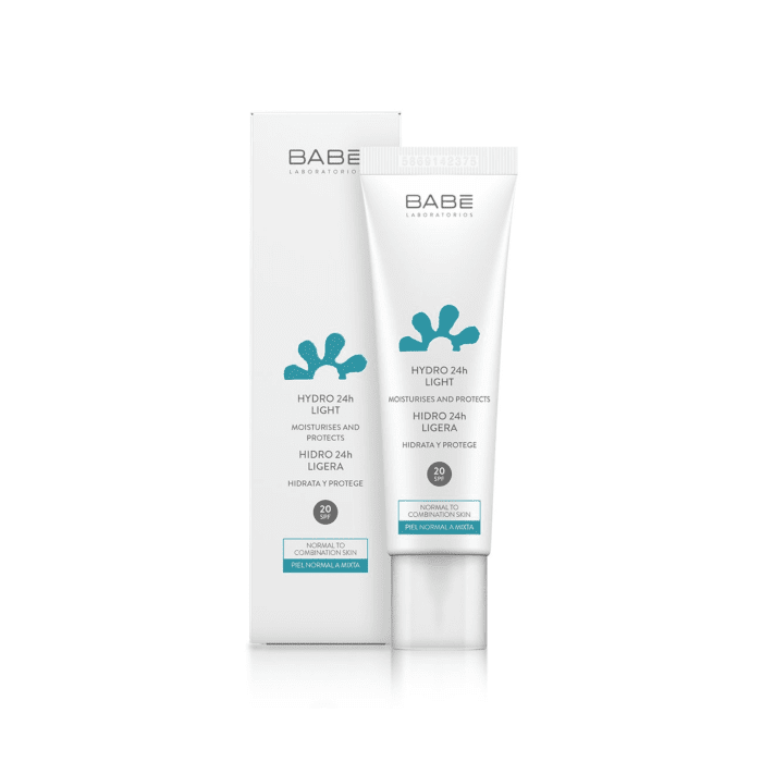BABĒ drėkinamasis kremas normaliai ir mišriai veido odai FACIAL Hydro 24h Light, SPF20, 50 ml
