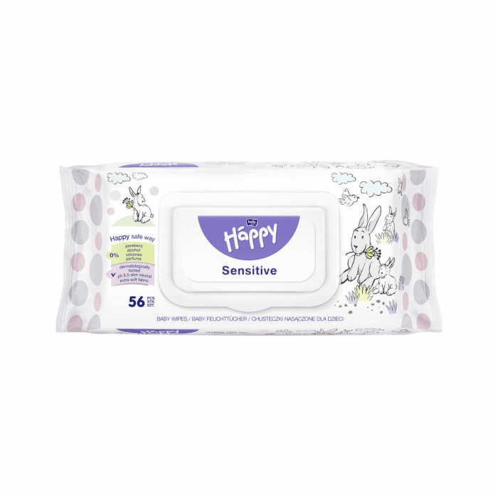 HAPPY SENSITIVE drėgnos servetėlės vaikams N56