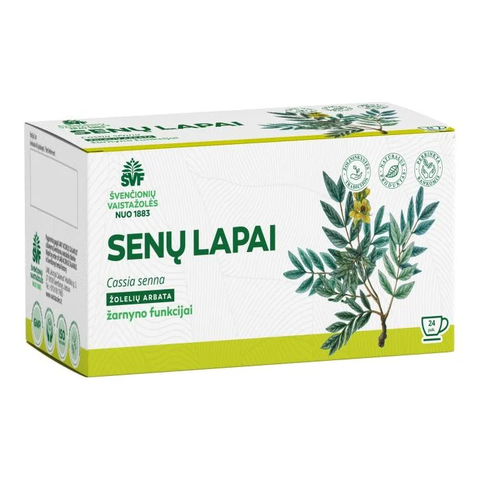 ŠVENČIONIŲ VAISTAŽOLĖS SENŲ LAPAI, žolelių arbata, 1,5 g x 24 vnt.