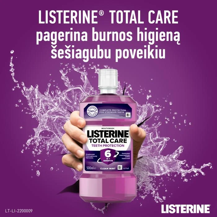 LISTERINE burnos skalavimo skystis TOTAL CARE 500 ml
