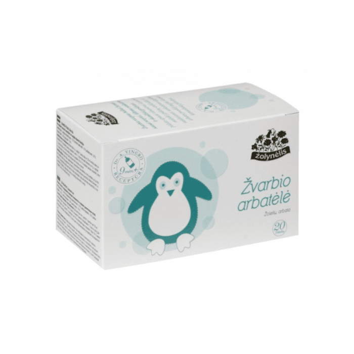 ŽOLYNĖLIS vaikams nuo 9 mėn. ŽVARBIO ARBATĖLĖ, žolelių arbata, 1 g x 20 vnt.