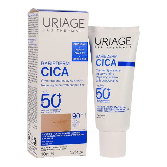 URIAGE atkuriamasis kremas BARIEDERM CICA SPF50, 40 ml