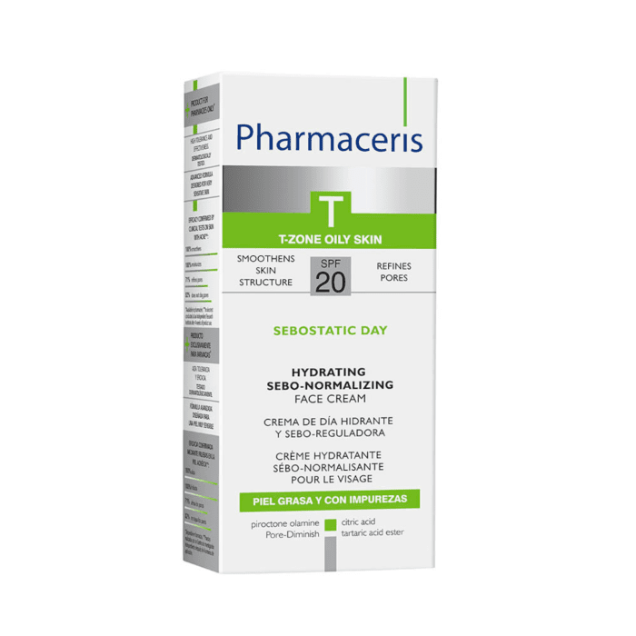 PHARMACERIS T, SEBOSTATIC dieninis kremas, SPF20, 50ml