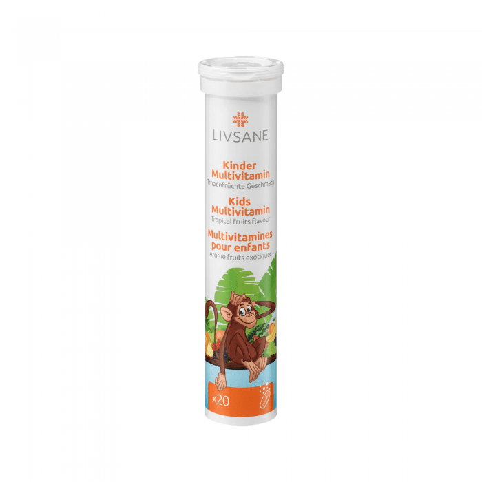 LIVSANE šnypščiosios tabletės vaikams MULTIVITAMINS FOR KIDS N20
