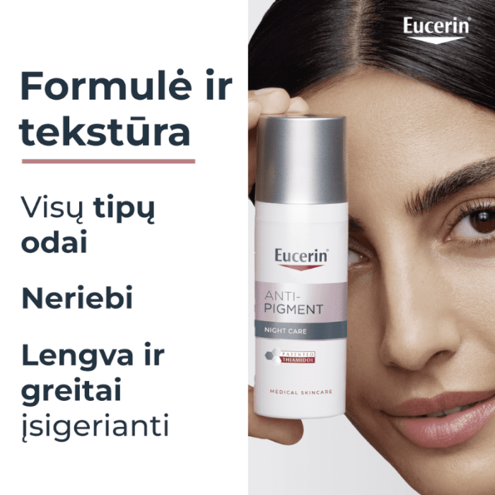 EUCERIN Anti-Pigment naktinis kremas į pigmentaciją linkusiai odai, 50 ml