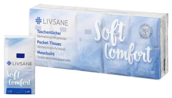 LIVSANE vienkartinės nosinaitės, 3 sluoksnių, N1