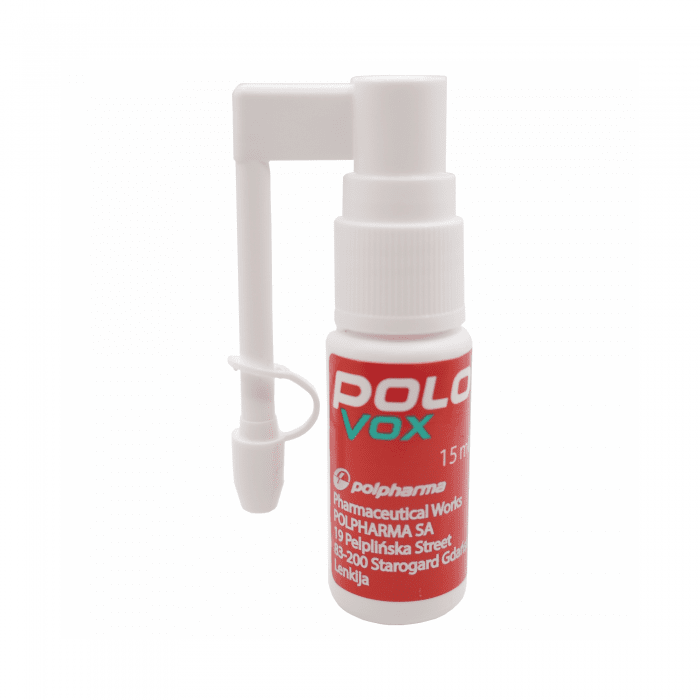 PoloVox 8,75 mg/dozėje burnos gleivinės purškalas (tirpalas) 15 ml