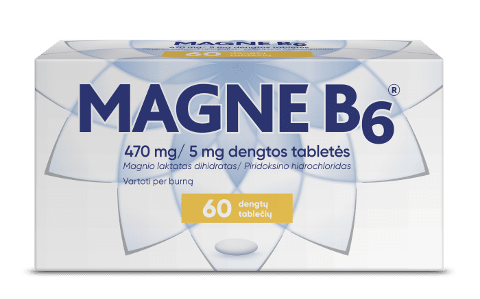 MAGNE B6 470 mg/5 mg dengtos tabletės N60