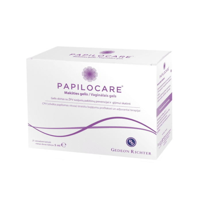 PAPILOCARE makšties gelis, vienadozės kaniulės, 5 ml, N21