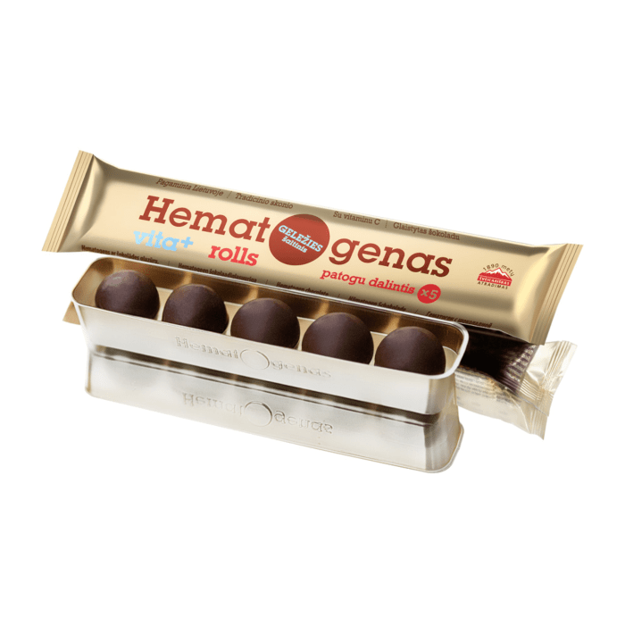 HEMATOGENAS Vita+ Rolls, 65 g, 5 vnt.