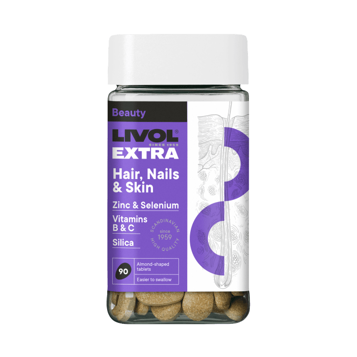 LIVOL EXTRA tabletės HAIR, NAIL, SKIN, N90