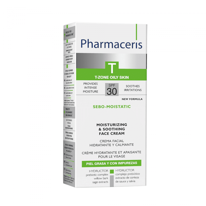 PHARMACERIS T, SEBO MOISTATIC raminamasis kremas, SPF30, 50ml