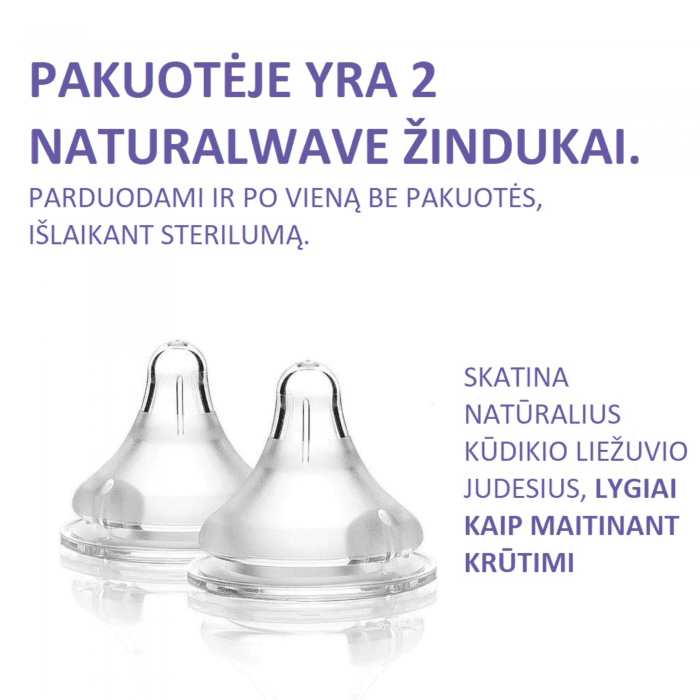 Lansinoh greito pratekėjimo žindukas Fast Flow Natural Wave N2