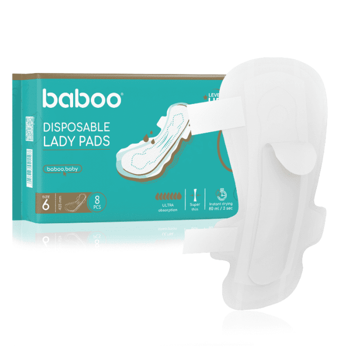 BABOO higieniniai paketai, 8 vnt, 6 dydis