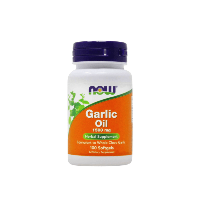 NOW Garlic Oil 1500 mg minkštosios kapsulės N100