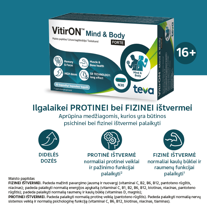 VitirON kapsulės Mind & Body FORTE N30