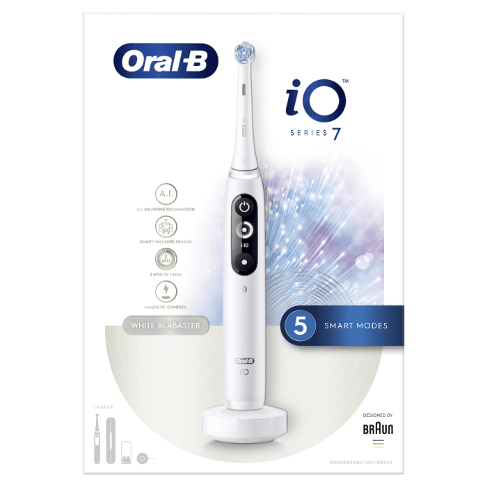 ORAL B IO7 Elektrinis dantų šepetėlis, White Alabaster, N1