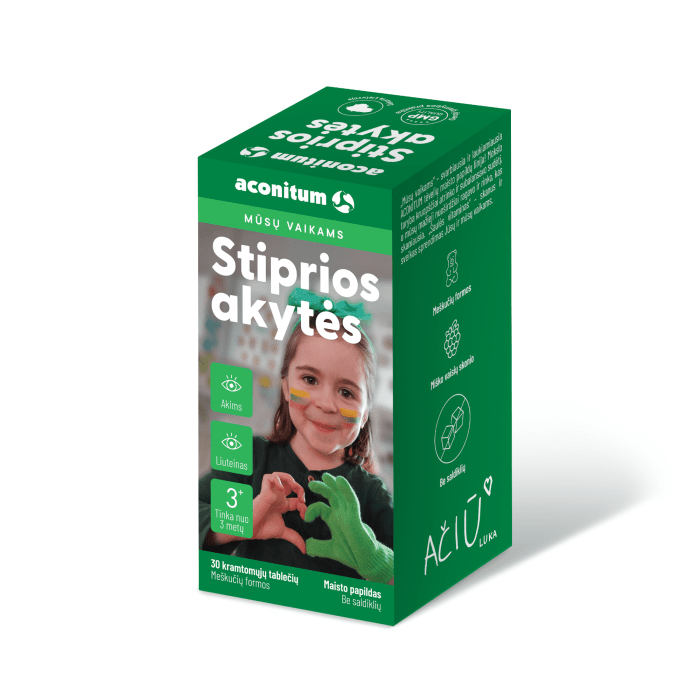 Aconitum kramtomosios tabletės Stiprios akytės N30