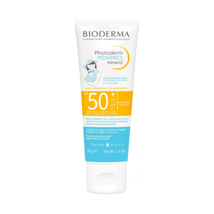 BIODERMA mineralinė apsauga nuo saulės kūdikiams (nuo 0 metų), PHOTODERM PEDIATRICS MINERAL SPF50+, 50 g