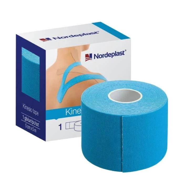 NORDEPLAST Kineziterapinis pleistras 5cmx5m žydras N1