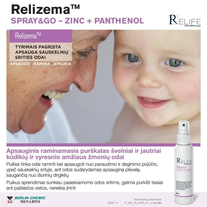 RELIZEMA zinc + panthenol purškalas SPRAY & GO 100 ml